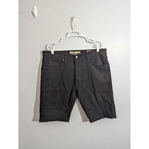 Tailor Vintage Mens Greenwich Denim 9" Inseam Shorts S30 Black Stretch Size 36